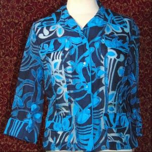 NEW CLARA S. blue 3/4 sleeve jacket S